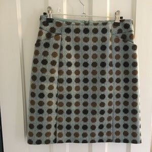 EUC Boden British Tweed Wool Pencil Skirt in Polka Dot (Size 4)